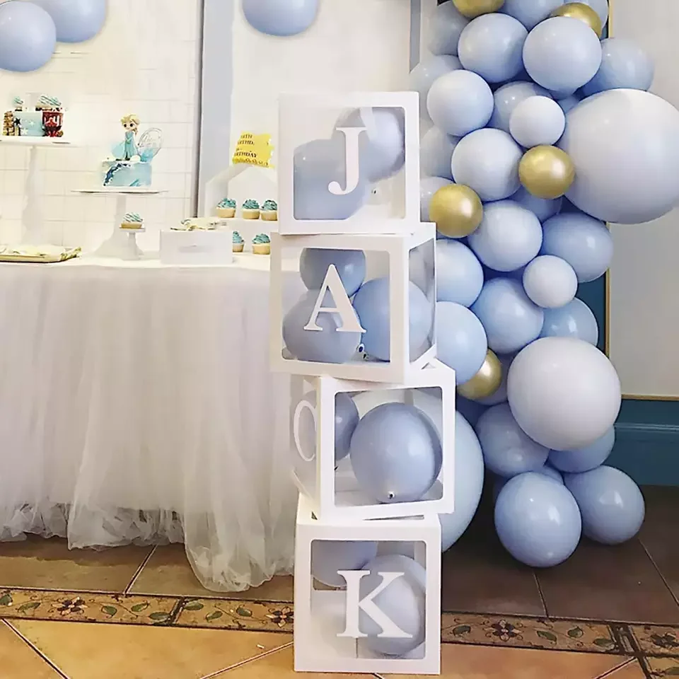 Party Decorations Transparent Balloon Decorations Boxes Blocks Baby Shower Box Party Balloons