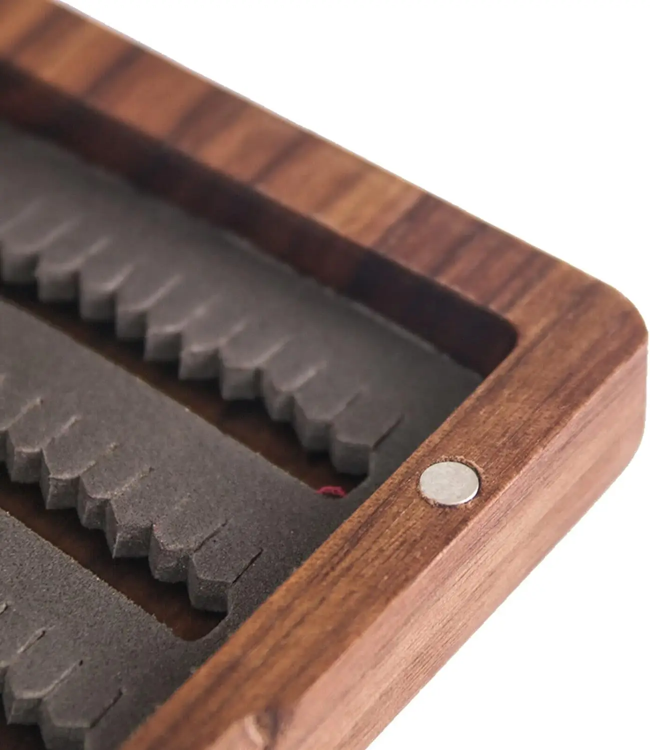Handmade Premium Black Walnut Wooden fly box Foam insert burled wood fly fishing box and Classical Fishing Gear wood fly box