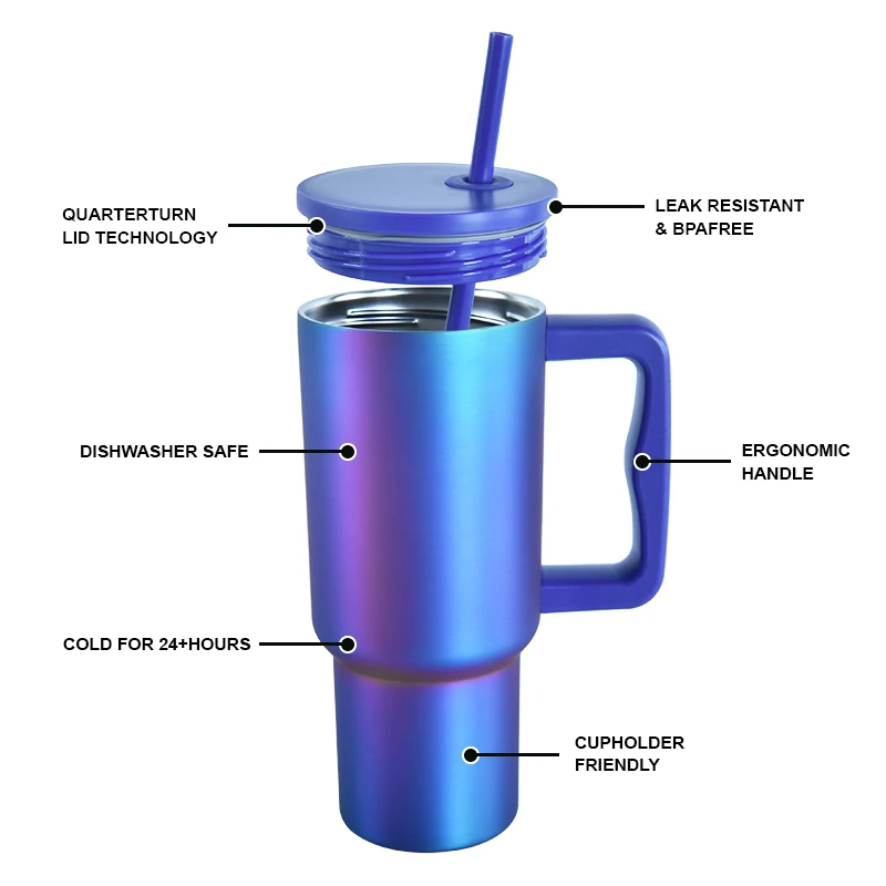 40 oz BPA-Free Leakproof Stainless Steel Travel Tumbler Black-Green Double Wall Insulated 40 oz Sports Gym Water Bottle