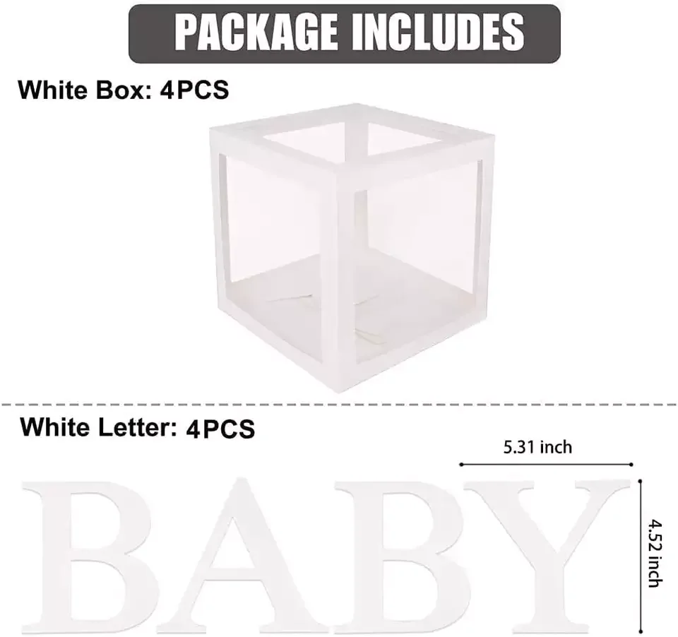 Party Decorations Transparent Balloon Decorations Boxes Blocks Baby Shower Box Party Balloons
