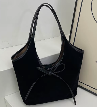 2024 Autumn Winter New Retro Suede Tote Women High Quality Large Capacity Shoulder Bag Pack Lady Split Leather Armpit Handbag