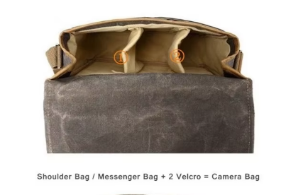 Retro Waterproof Camera Bag Photography Packages Dslr coffee color Shoulder Sling Case for Sony Nikon Canon Canvas Mini Single Messenger