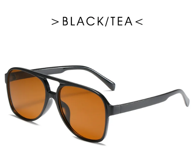 Vintage Double Bridge Square Aviation Sunglasses 2023 Women Men Retro Sun Shades Logo Custom Glasses 2024