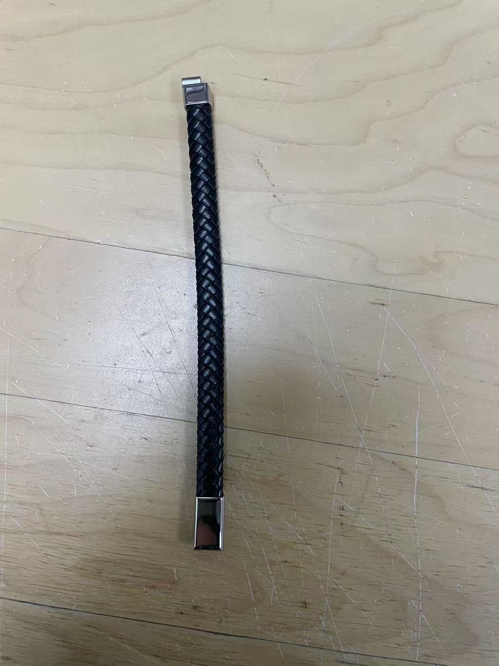 Luxury Men's PU Leather Bracelet Stainless Steel Silver Gold Black Plated Magnetic Buckle Woven Braided Wrap Bracelets for Men