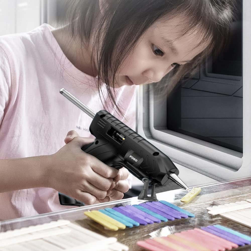 Hanzete Professional Cordless Hot Melt Glue Machine USB Rechargeable Craft DIY Repag Tool Kits with Glue-Stick