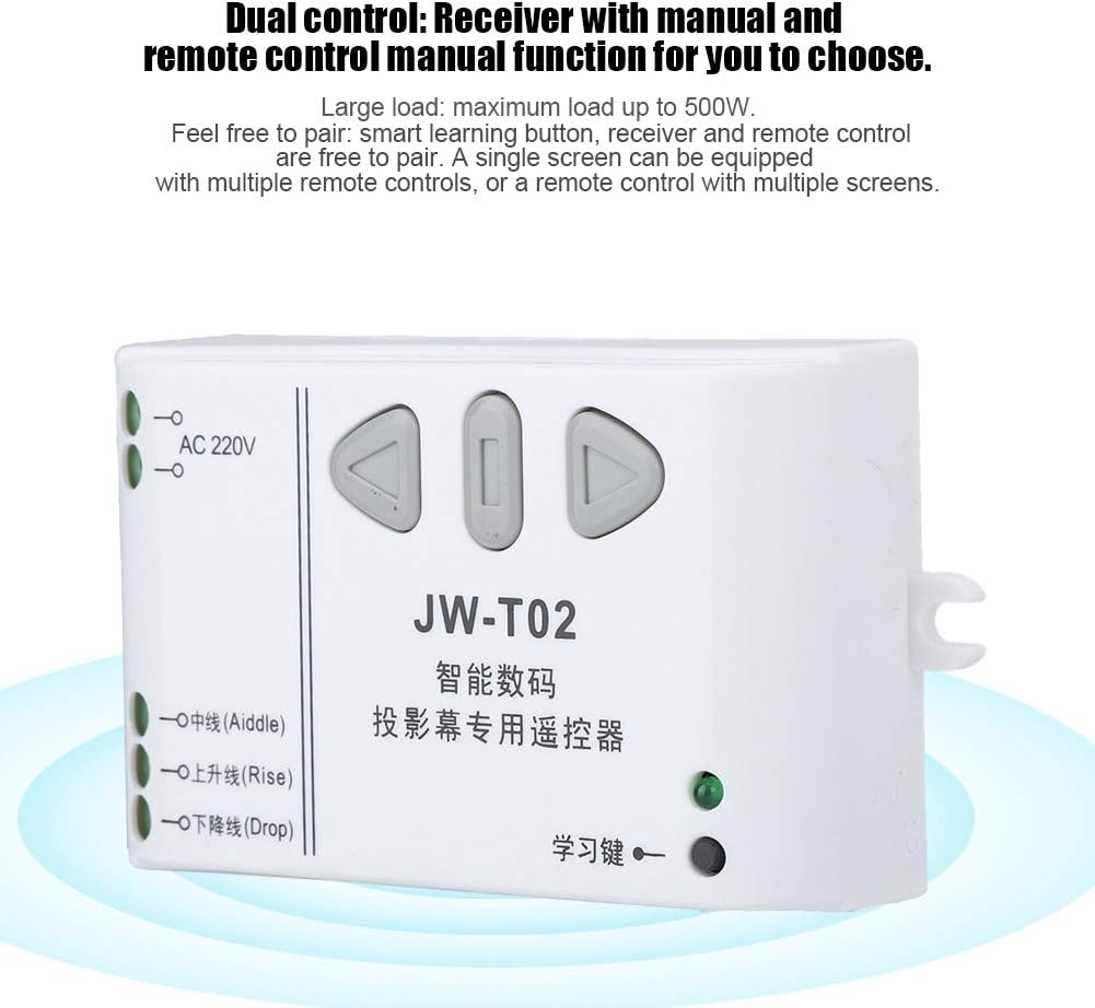 Projector Screen Switch, Universal Projection Screen Wireless Remote Control Switch Up Down Reversing Controller(433MHZ)