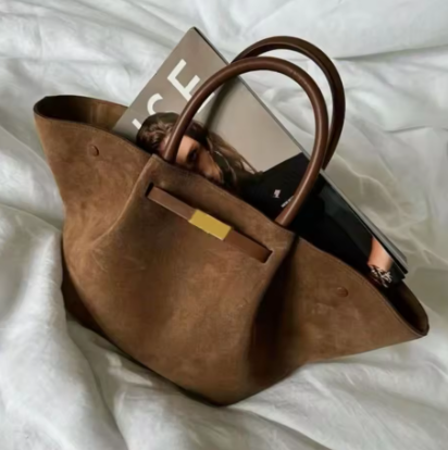 Tote bag imitation deerskin velvet new large capacity portable underarm vegetable basket bag