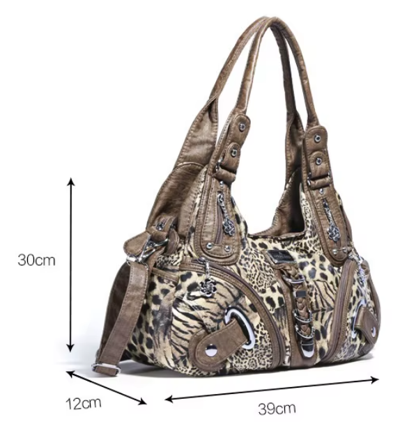Women Handbags Leopard Bag Top-handle Handbag Fashion Satchel Dumpling Pack Shoulder Bag Tote Bag Hobos Large Purse