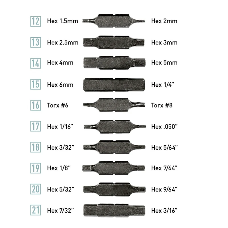 LEATHERMAN - One Set Bit Kit, 10/11/21 Double-Ended Screwdriver Bits for Multitools 931014/931027/931028
