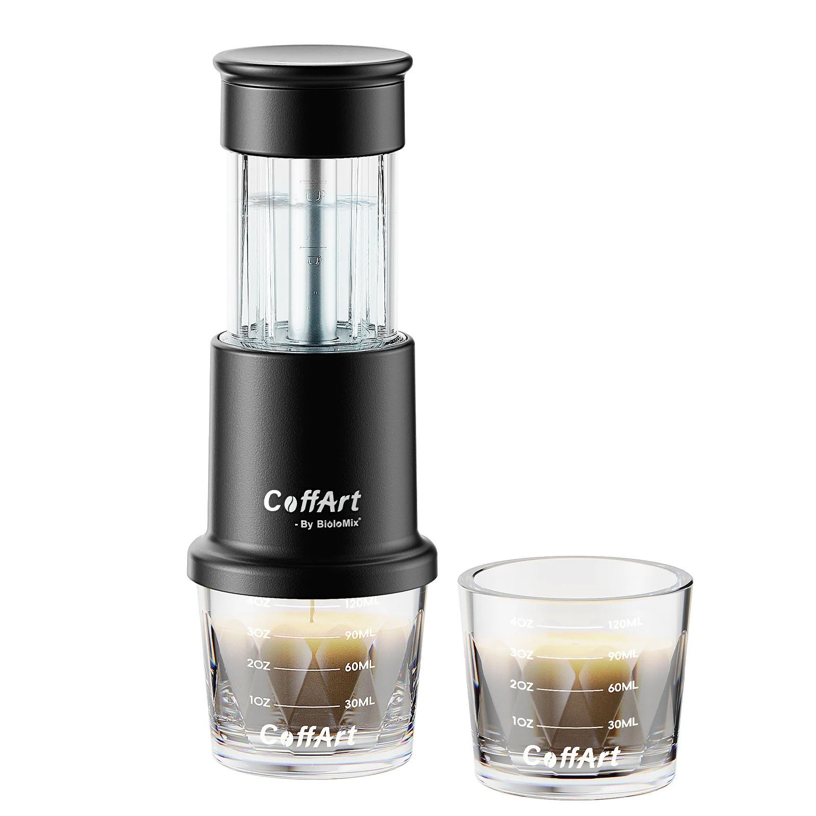 BioloMix 2 In 1 Manual Espresso Coffee Machine Hot/Cold Portable coffee Maker For NS Capsules & Ground Hand Press,hiking Camping