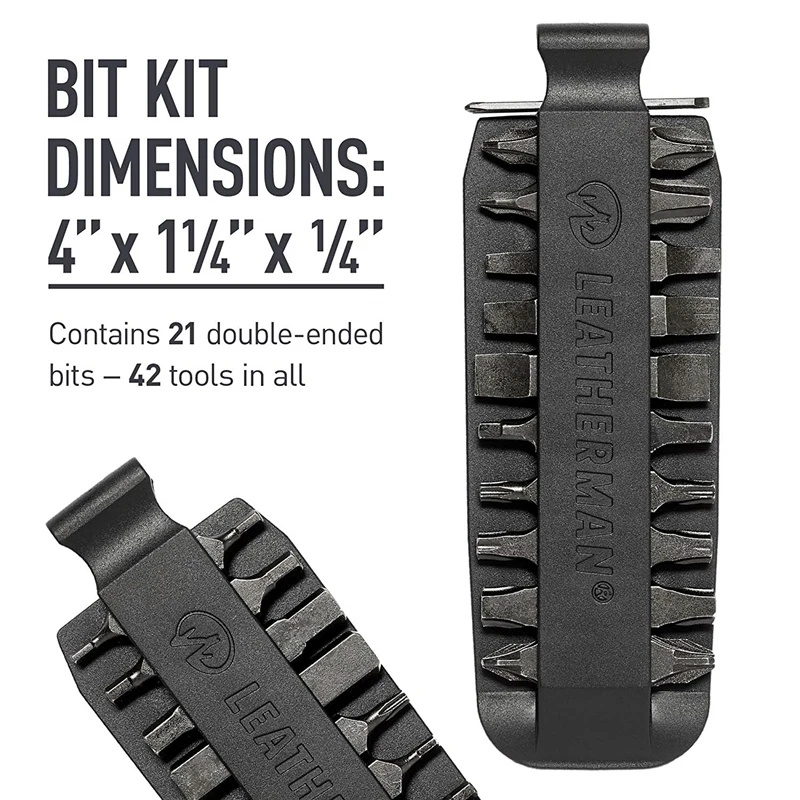 LEATHERMAN - One Set Bit Kit, 10/11/21 Double-Ended Screwdriver Bits for Multitools 931014/931027/931028