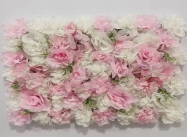 Flower Wall Panel 4Pcs Flower Wall Panel Set Artificial Wall Flower Backdrop 3D Silk Hydrangea Rose Floral Panel For Photo Background for Wedding Home Decor