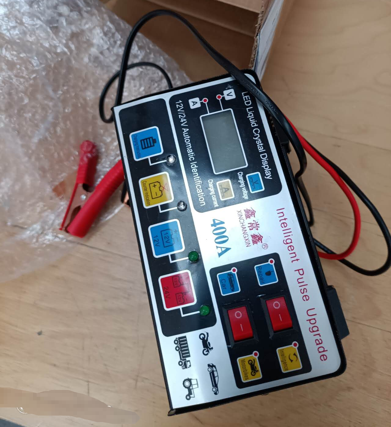Car Battery Charger,12v Battery Charger LCD Display 12V/24V 220W Car Battery Charger Fully Automatic Pulse Repair High Frequency High Power