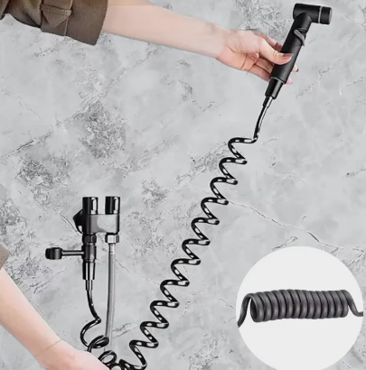 New Hand Held Bidet Sprayer for Toilet, Mini Toilet Faucet Sprayer Shower Portable Bidet Set,double outlet angle valve