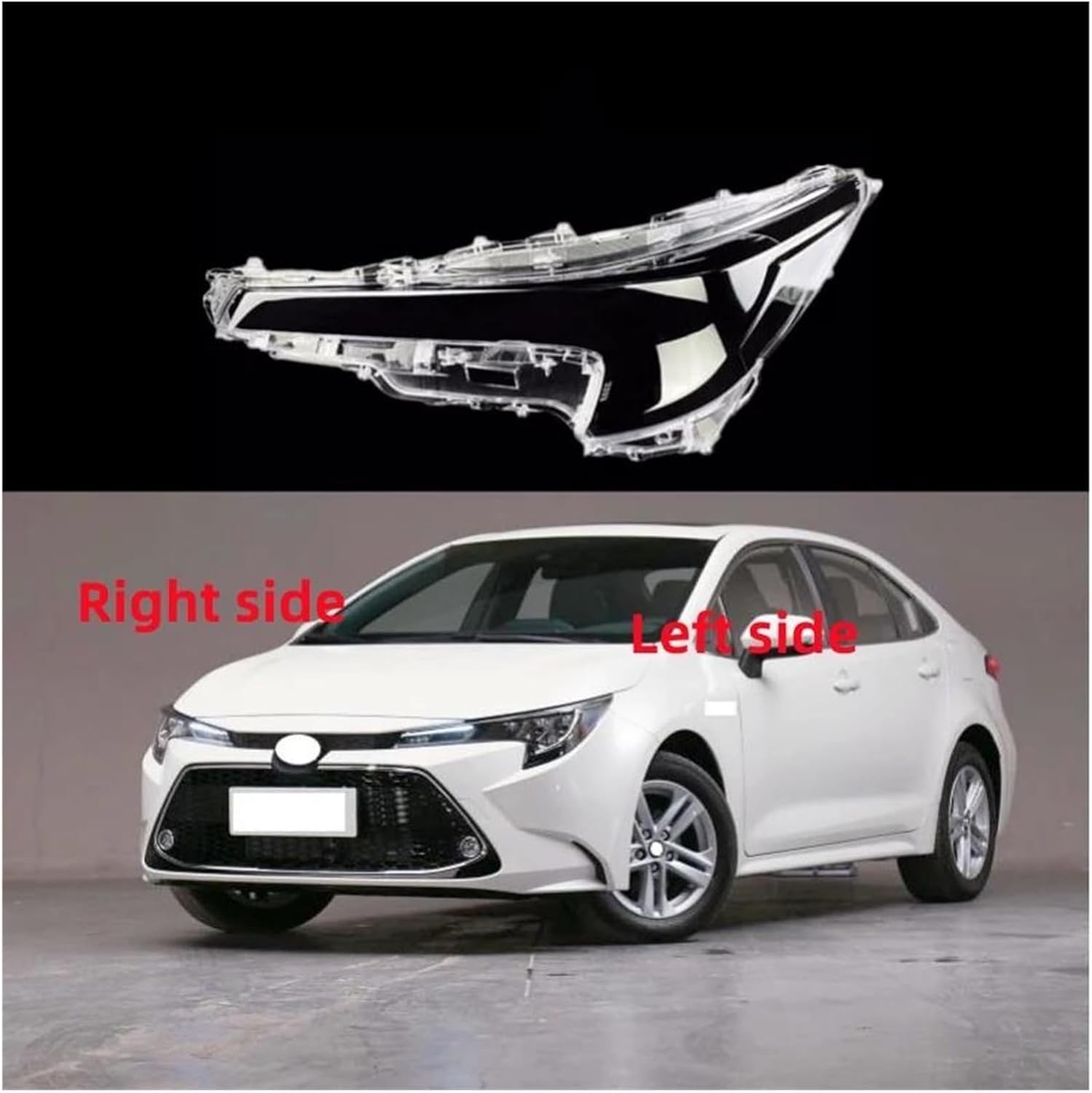 Headlight Lens Cover For Toyota For Corolla Levin 2019 2020 2021 Car Headlight Shell Headlight Cover Headlamp Lens Headlight Glass Auto Shell Cover Clear Headlight Lens (Color : Right side)