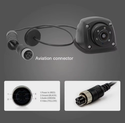 iPoster 4PIN CCD Color Side Rear View Camera 5 IR LED Night Vision Waterproof Metal Case For Truck Caravan Rv Bus Trailer Van