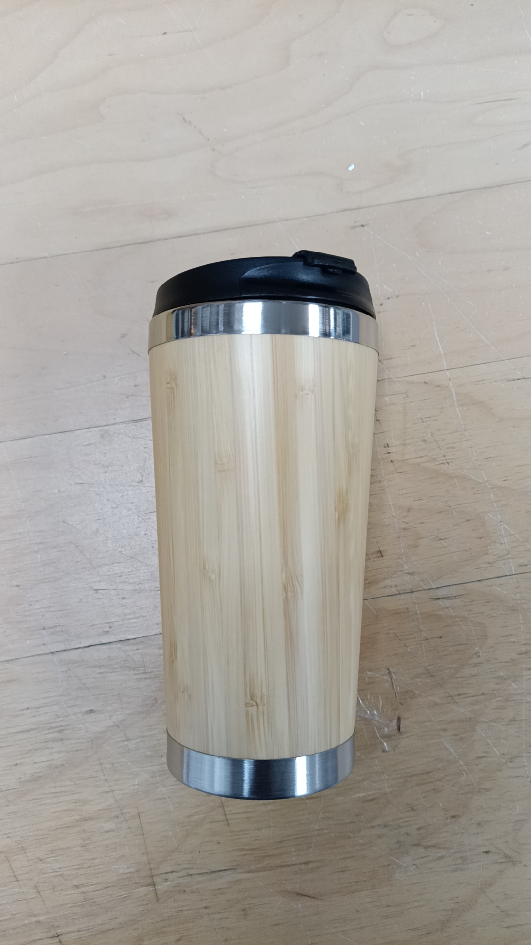 Bamboo Crafts Bamboo Tea Thermos Steel Double Wall Coffee Tea Bamboo Vacuum Flask