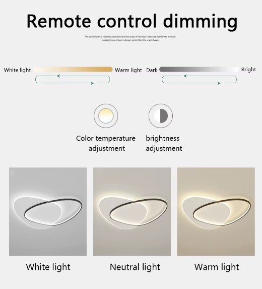 Modern Simple Oval LED Ceiling Lights Dimmable Bedroom Study Lamps Indoor Lighting Living Room Home Lustre Lamp Fixtures