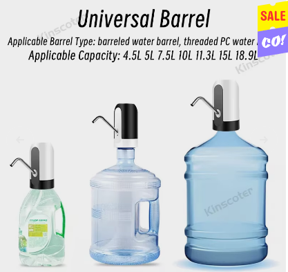 Portable Automatic Drinking Water Pump with Switch and USB Charging Mini Electric Water Dispenser for Universal 5 Gallon Bottle