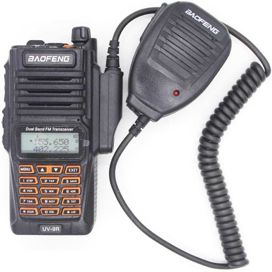 Radio Speaker Microphone Walkie Talkie Handheld Microphone PTT Microphone Compatible with BAOFENG A58 BF-9700 UV-9R Plus GT-3WP R760 82WP Handheld Radio