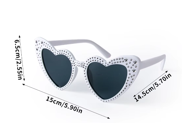 Rhinestone Heart Shaped Love Sunglasses Vintage Wedding Bridal Shower Party Gifts Bachelorette Party Hen Night Bar Supplies