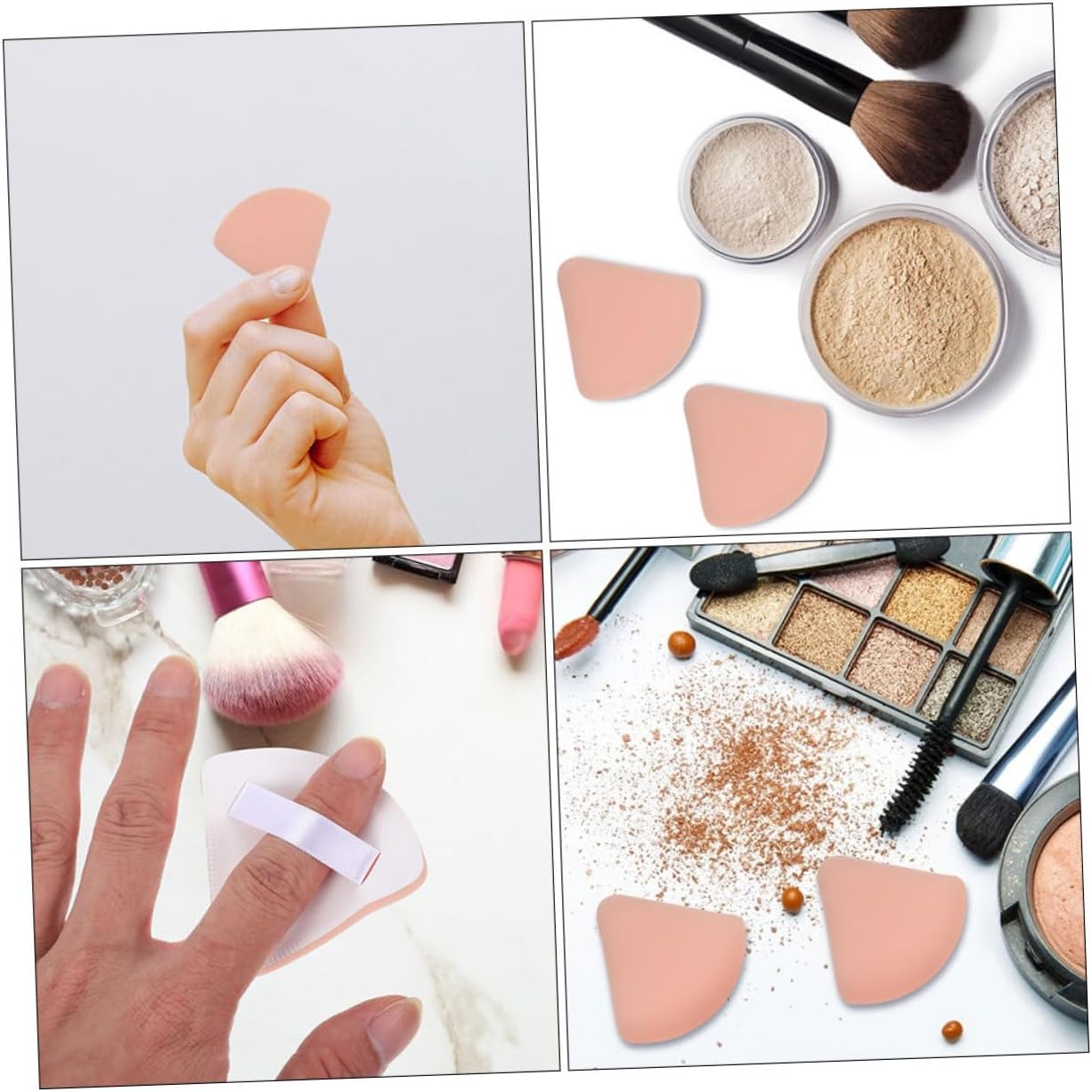 CRILSTYLEO 6pcs Small Makeup Powder Sponges Makeup Puff for Foundation Soft and Supple Makeup Pads Ideal for Travel and Daily Use Triangle