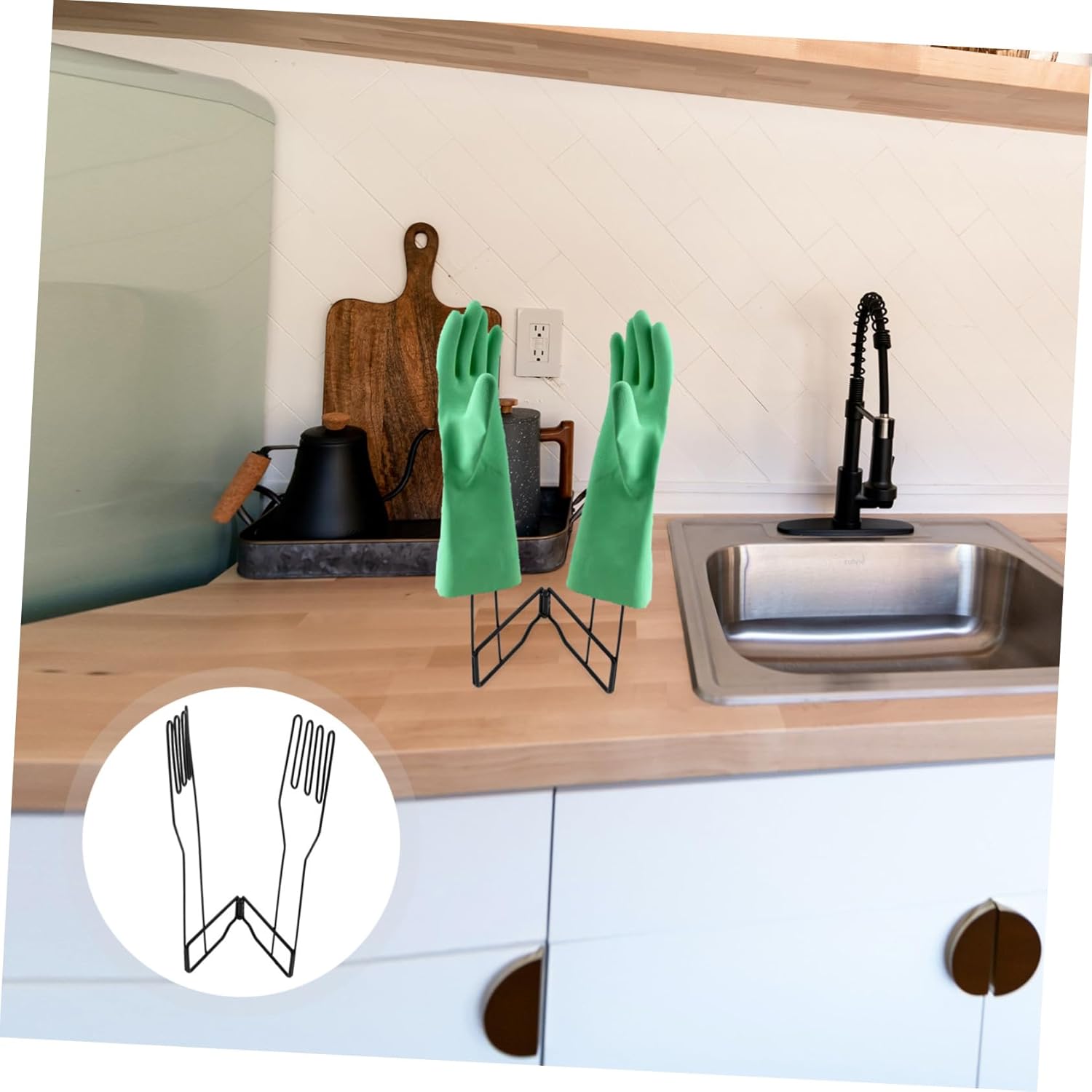 LABRIMP Glove Clothes Airer Holder for Dish Gloves Glove Drying Holder Kitchen Organisation Towel Stand Hanging Glove Holder Clothes Rack for Kitchen Gloves