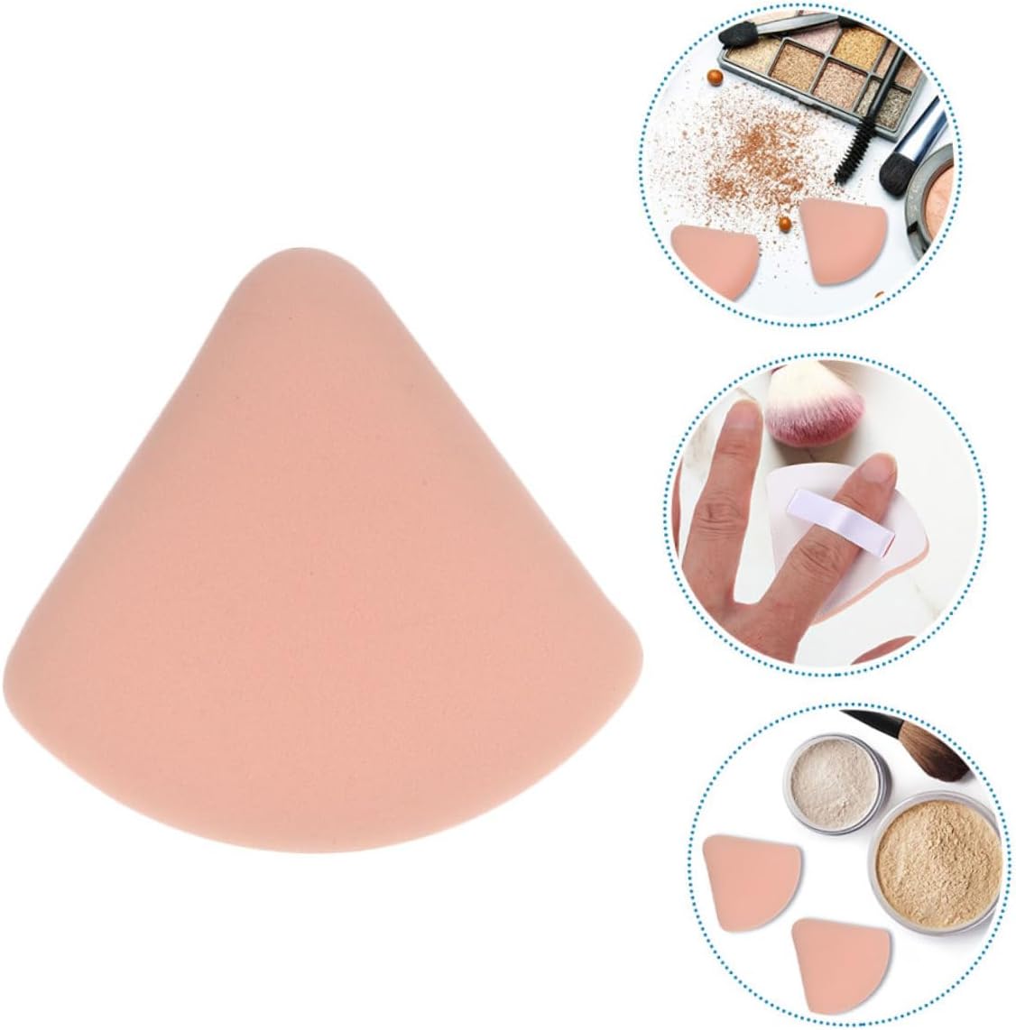 CRILSTYLEO 6pcs Small Makeup Powder Sponges Makeup Puff for Foundation Soft and Supple Makeup Pads Ideal for Travel and Daily Use Triangle