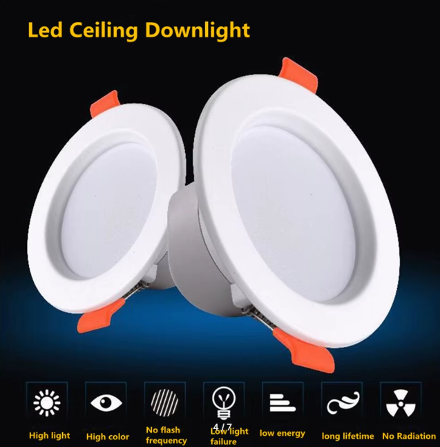 White Housing LED Recessed Downlight High Bright SMD 5730 3000K/4000K/6000K Ceiling Spot Lamp Home Indoor Lighting AC 220V
