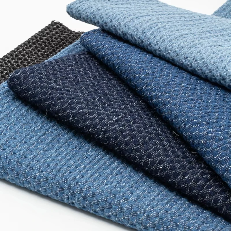 Wholesale Jacquard Washed Denim Fabric for Jeans Jackets Clothes Coats Sewing Soft Fashion Woven Designer Cloth Thickened