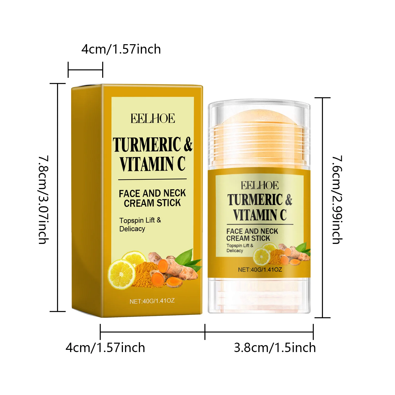 EELHOE Skin Care Moisturizing Lifting Firming Anti Aging Brightening Turmeric Vitamin C Facial Neck Cream Stick