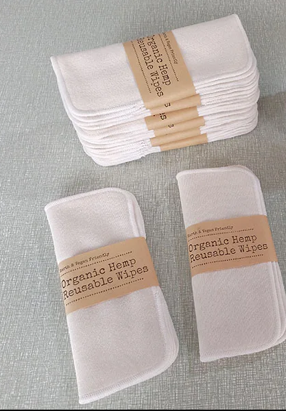 Organic hemp reusable cloth wipes eco friendly baby facial washcloth lady beauty cleansing face towel