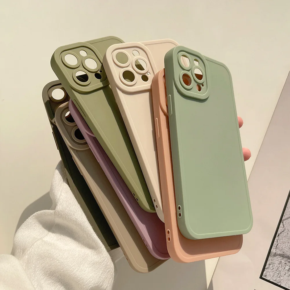 Newest Colors Matte Phone Case for iPhone 15 14 plus 11 12 13 Pro Max XR XS MAX 8 7 Plus mobile phone accessories Soft TPU Cover