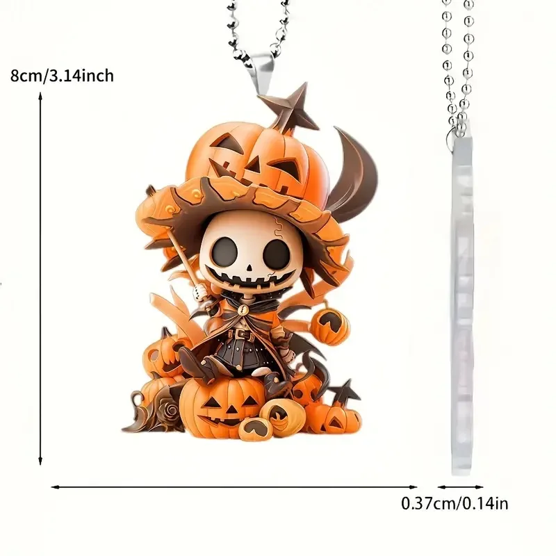 Acrylic Pumpkin Figurine Hanging Ornament 2024 Crafts Statue Memorial Sculpture Halloween Decoration for Home Office Desk Car