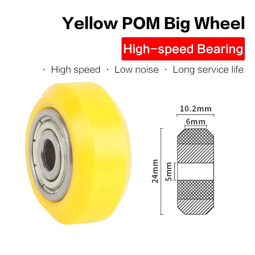 3DSWAY Idler Pulley Wheel Kit Openbuilds V-slot CNC Clear Polycarbonate Wheel POM Pulley with 625ZZ Bearing for 3D Printer Parts