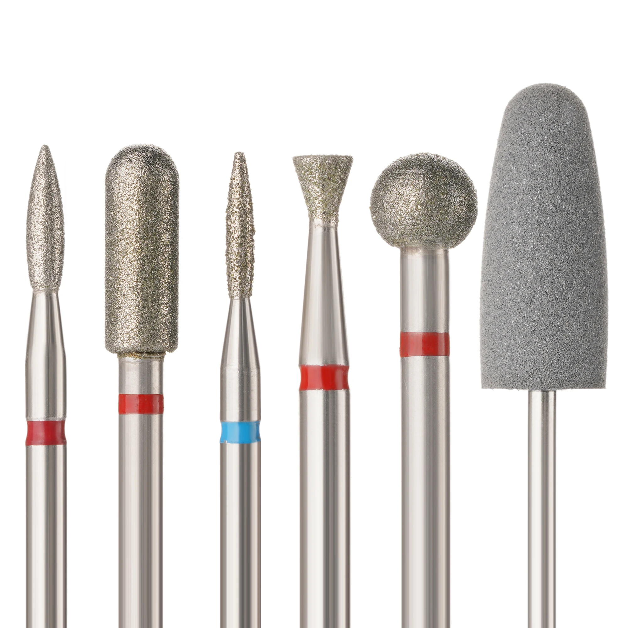 Customized LOGO 6 PCS Manicure Holder Electric Nail Drill Bit Set Kit Cleaner Milling Cutter Diamond Nail Drill Bit Set