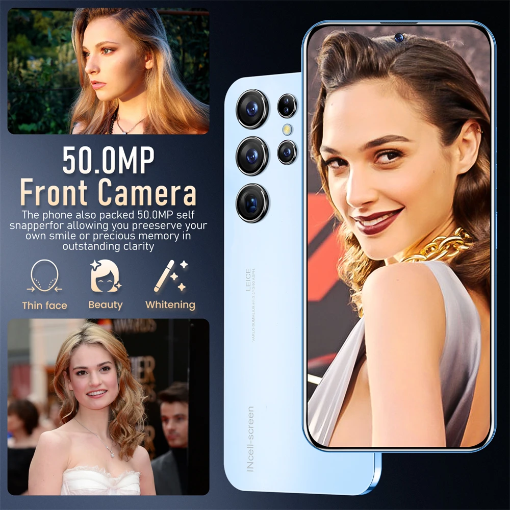 7.3 inch drop screen Ultra S24 Smartphone Curved screen Mobile phone lcds