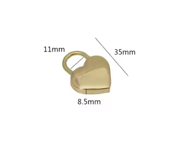 1pcs Metal Heart Shape Spring Lock Fashion Mini Padlock Bag Suitcase Luggage Box Key Lock Without Key DIY Hardware Accessories(Light Gold)