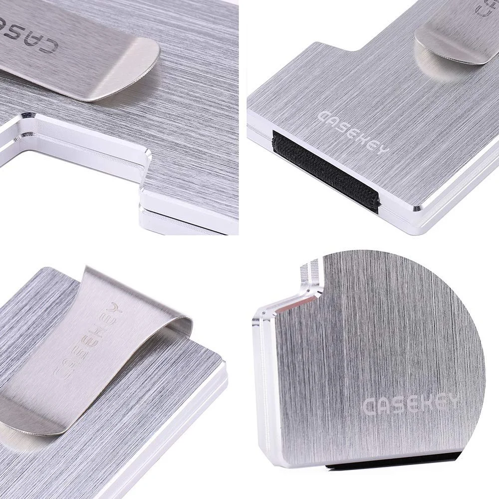 Ultra Thin RFID Blocking Aluminum Credit Card Holder with Money Clip Minimalist Metal Wallet