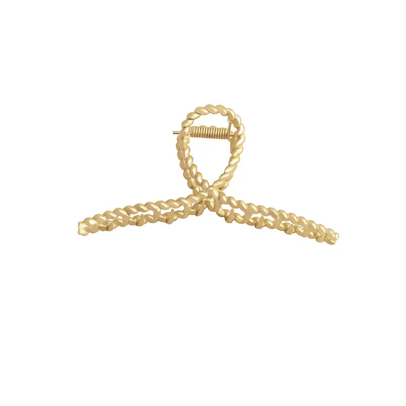 Classical Alloy High Quality Simple Hair Claw Golden Plain Hair Claw Clip for Women Hair Holder Accessories