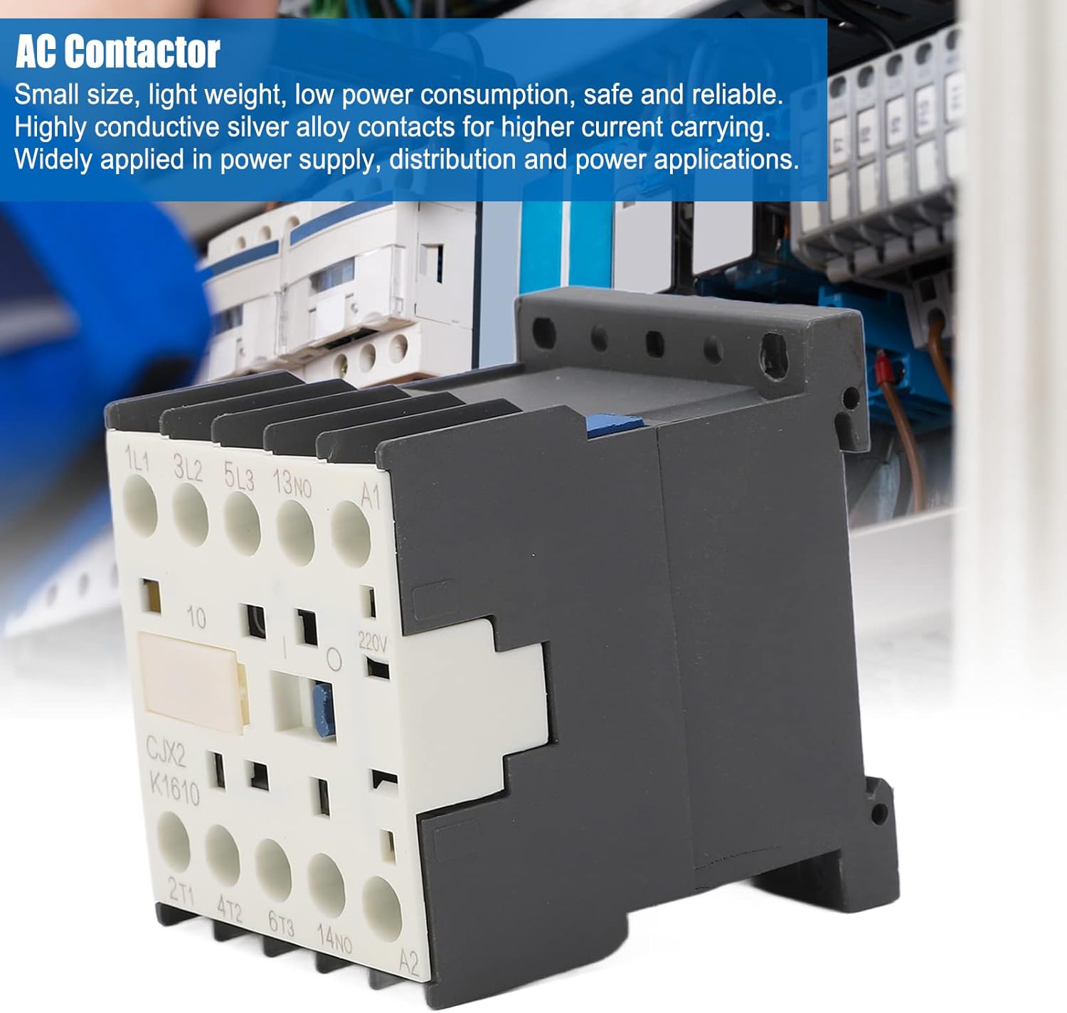 220V 16A AC Contactor Thickened Silver Point Contactor Silver Contact 3P Circuit Load Normally Open Contactor Switch Controller