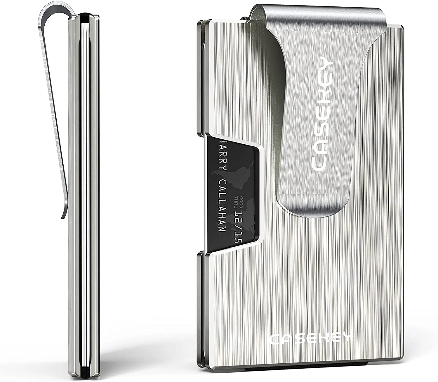 Ultra Thin RFID Blocking Aluminum Credit Card Holder with Money Clip Minimalist Metal Wallet