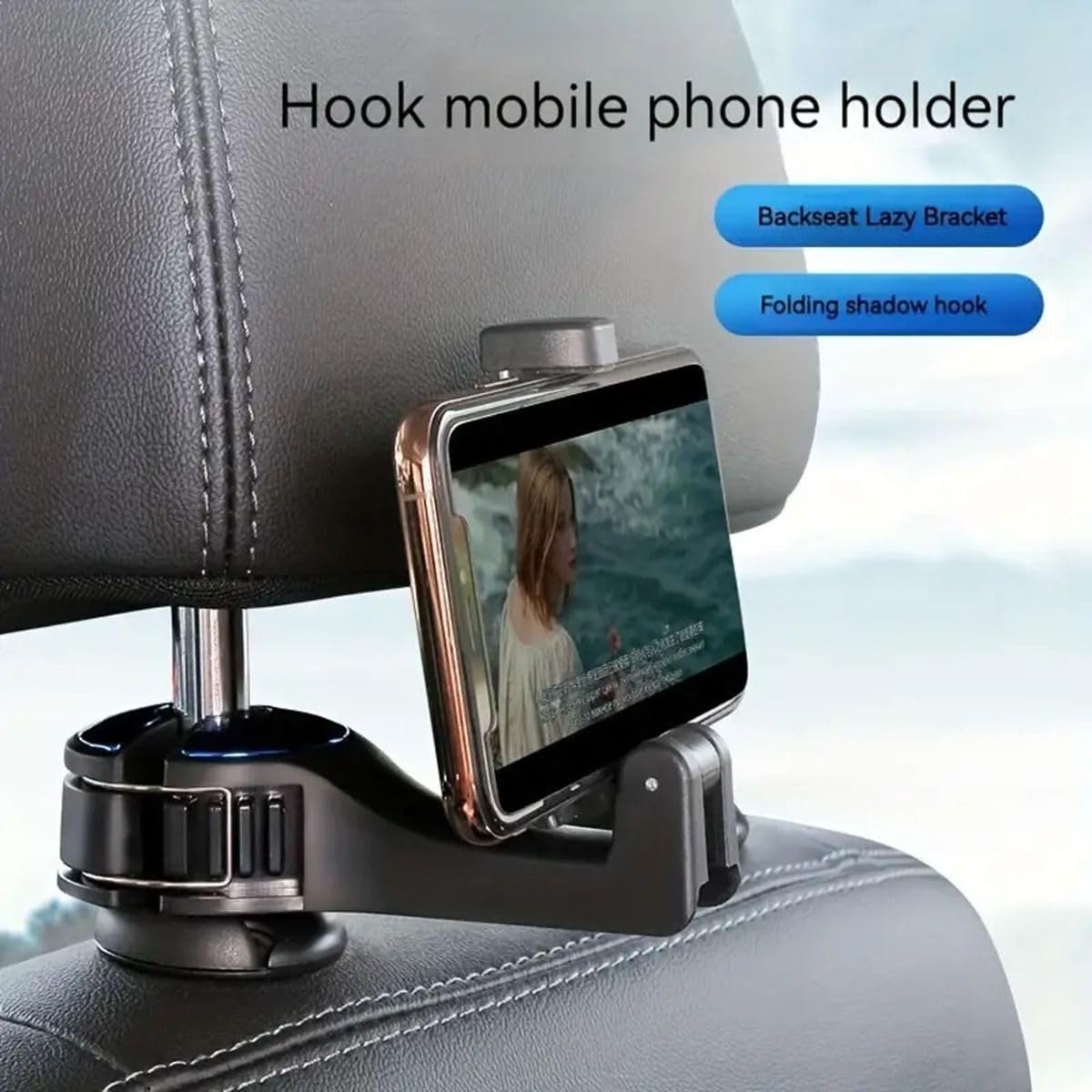 Car Hooks for Back Seat, Headrest Hooks for Car, Universal Car Hangers for Seat, Car Seat Headrest Hooks, Purse Hook for Car Headrest with Phone holder