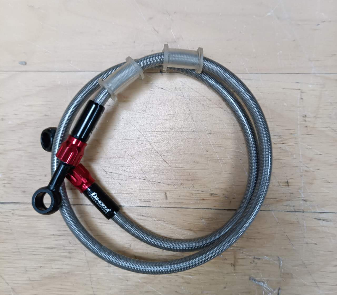 0 Degree Motorcycle Brake Hose Line 70cm Silver Tone