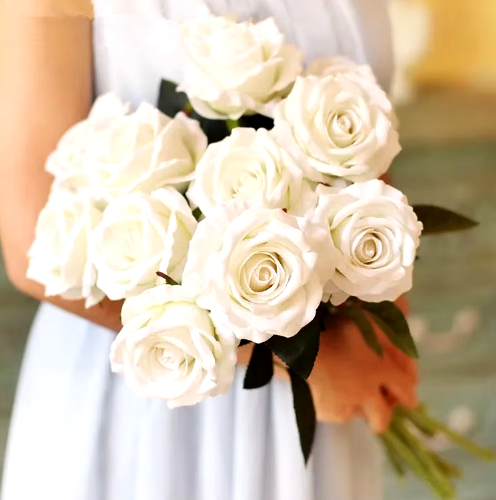 Roses Artificial Flowers Rose Flower Branch Artificial Red Roses Realistic Fake Rose for Wedding Home Decor