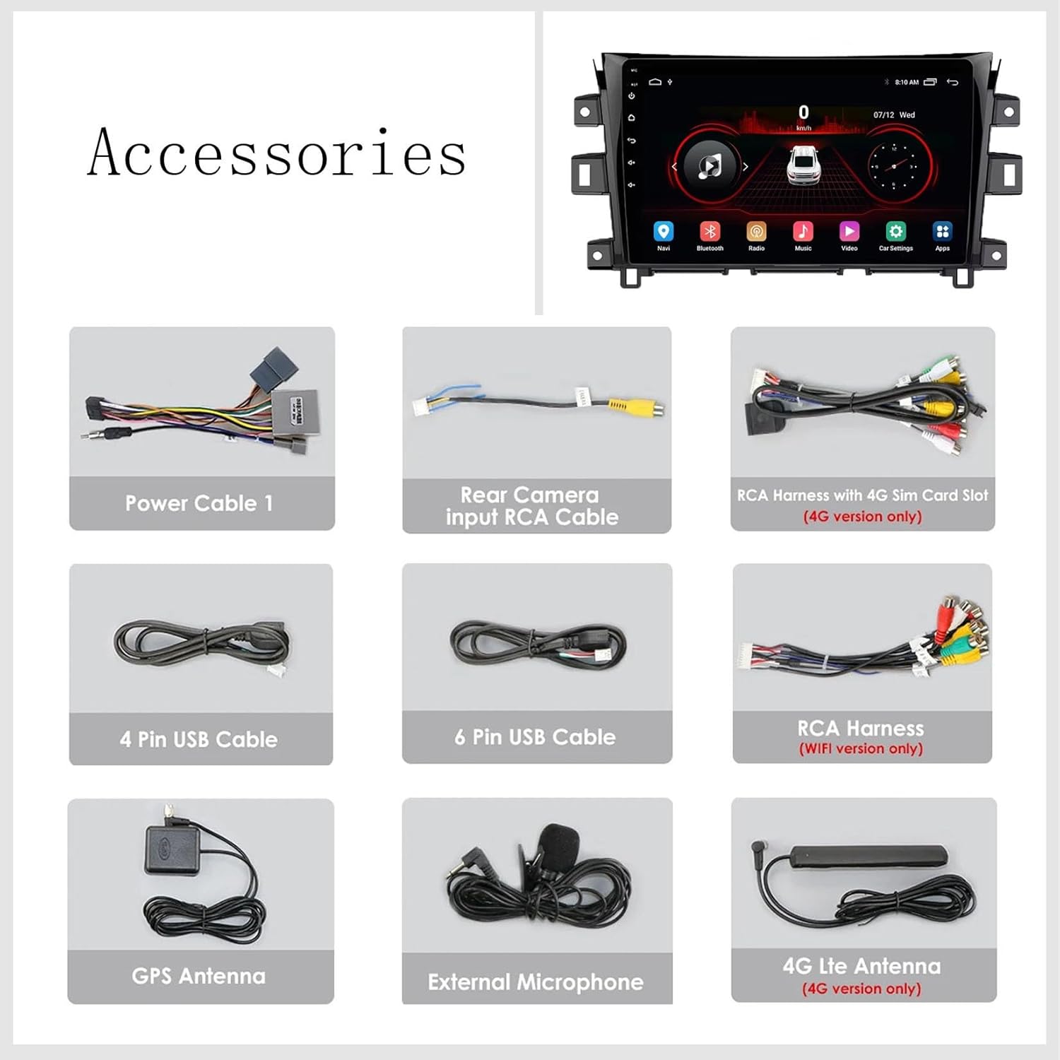 9 inch Double DIN Android 14 Car Stereo for Nissan NAVARA Frontier NP300 2011-2018 with GPS Navigation WIFI AHD Backup Camera Steering Wheel Controls/SWC Bluetooth Carplay FM Radio Touch Screen MP5