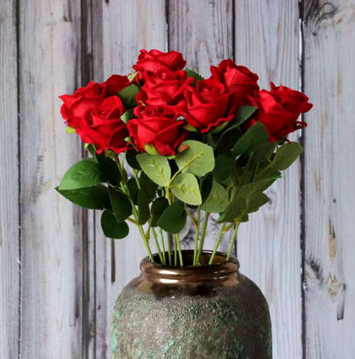 Roses Artificial Flowers Rose Flower Branch Artificial Red Roses Realistic Fake Rose for Wedding Home Decor