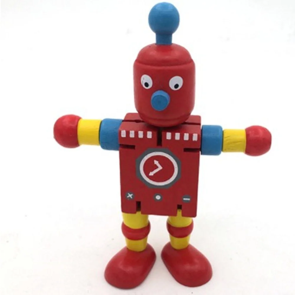 Hot Sale Green Wooden Children Toy Mini Robot