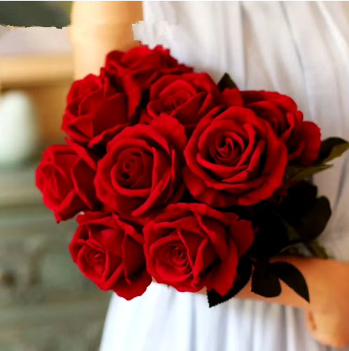 Roses Artificial Flowers Rose Flower Branch Artificial Red Roses Realistic Fake Rose for Wedding Home Decor