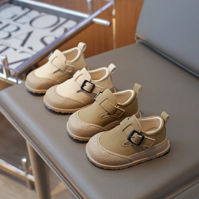2024 Wholesale Spring Autumn Children Pu Leather Outwear Casual Shoes for Boys Girls